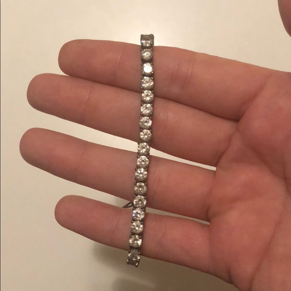 Sterling silver and crystal tennis bracelet
